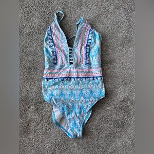 La Blanca Black and Teal Swimwear with Aqua Trim